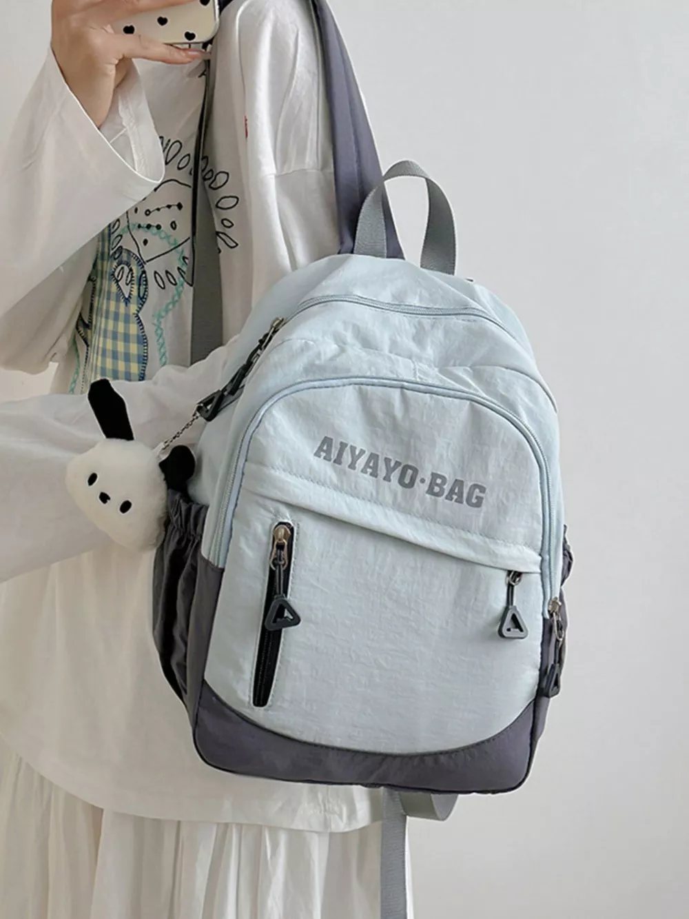 Color Block Lightweight Casual Backpack Bag, image 3