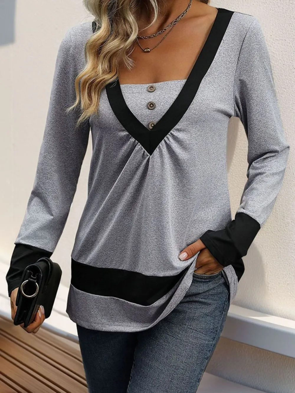 Contrast Long Sleeve T-Shirt, image 5