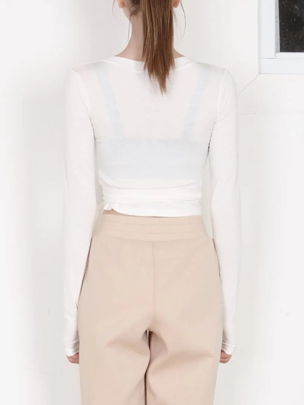 Tied Surplice Long Sleeve Top, image 21