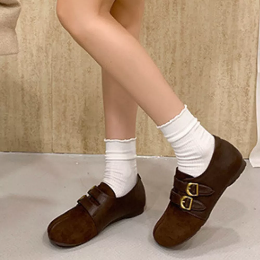 Split Toe Double Buckle Slip-Ons, image 4