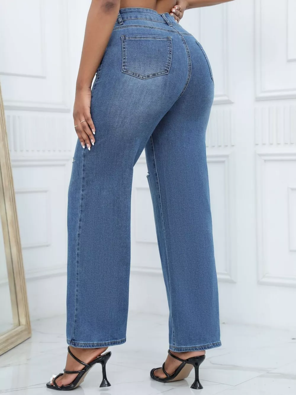 Distressed Wide-Leg Jeans, image 11