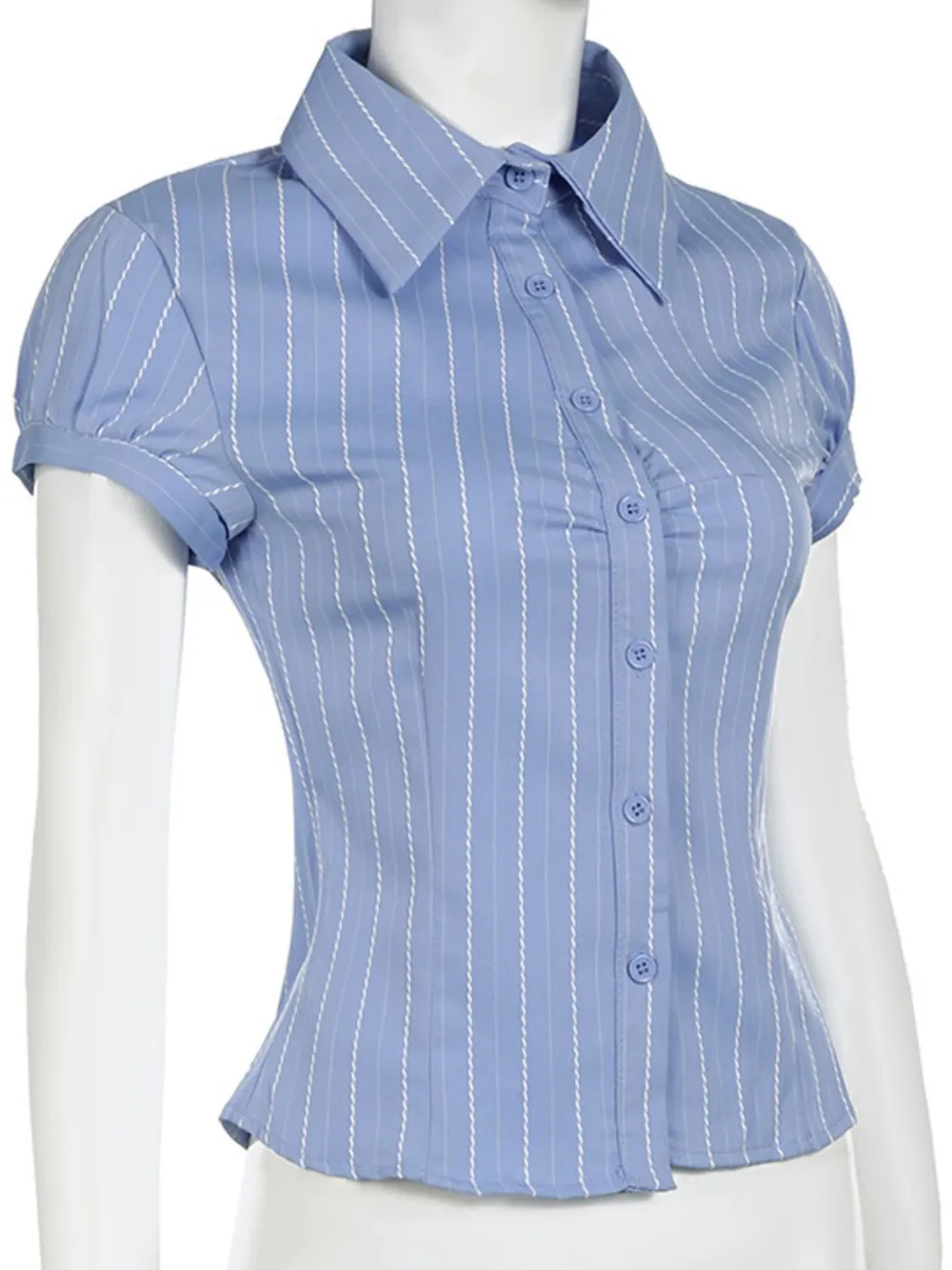 Striped Button-Down Collared Neck Shirt, image 10