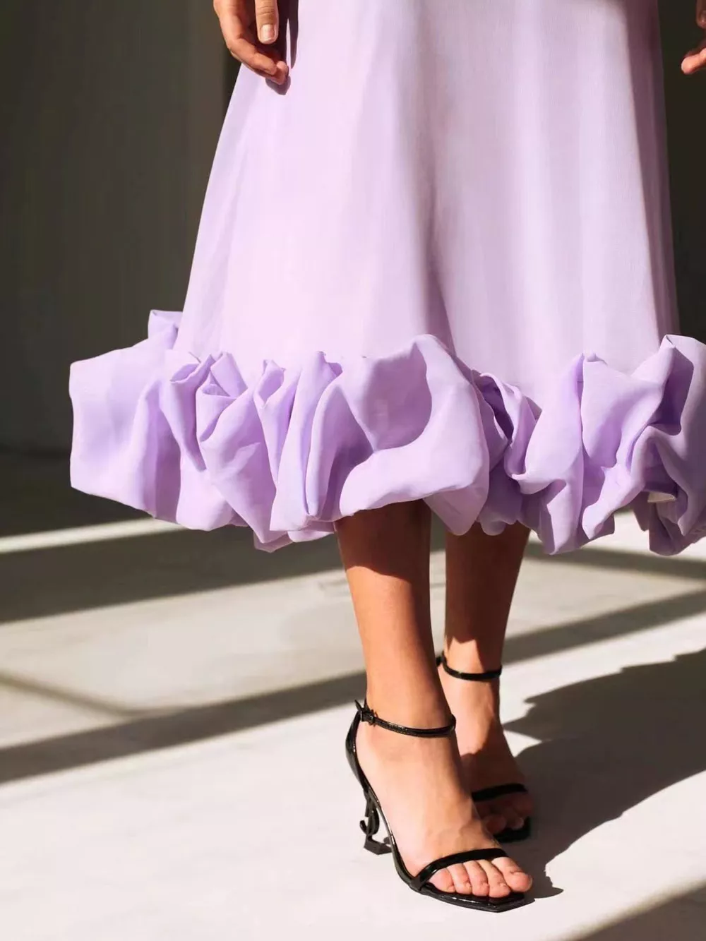 Ruffle Hem Scoop Neck Midi Dress, image 14