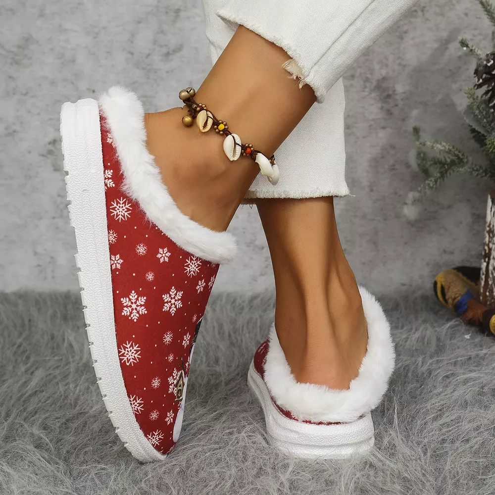 Christmas Snowman Plush Lined Slippers, image 7