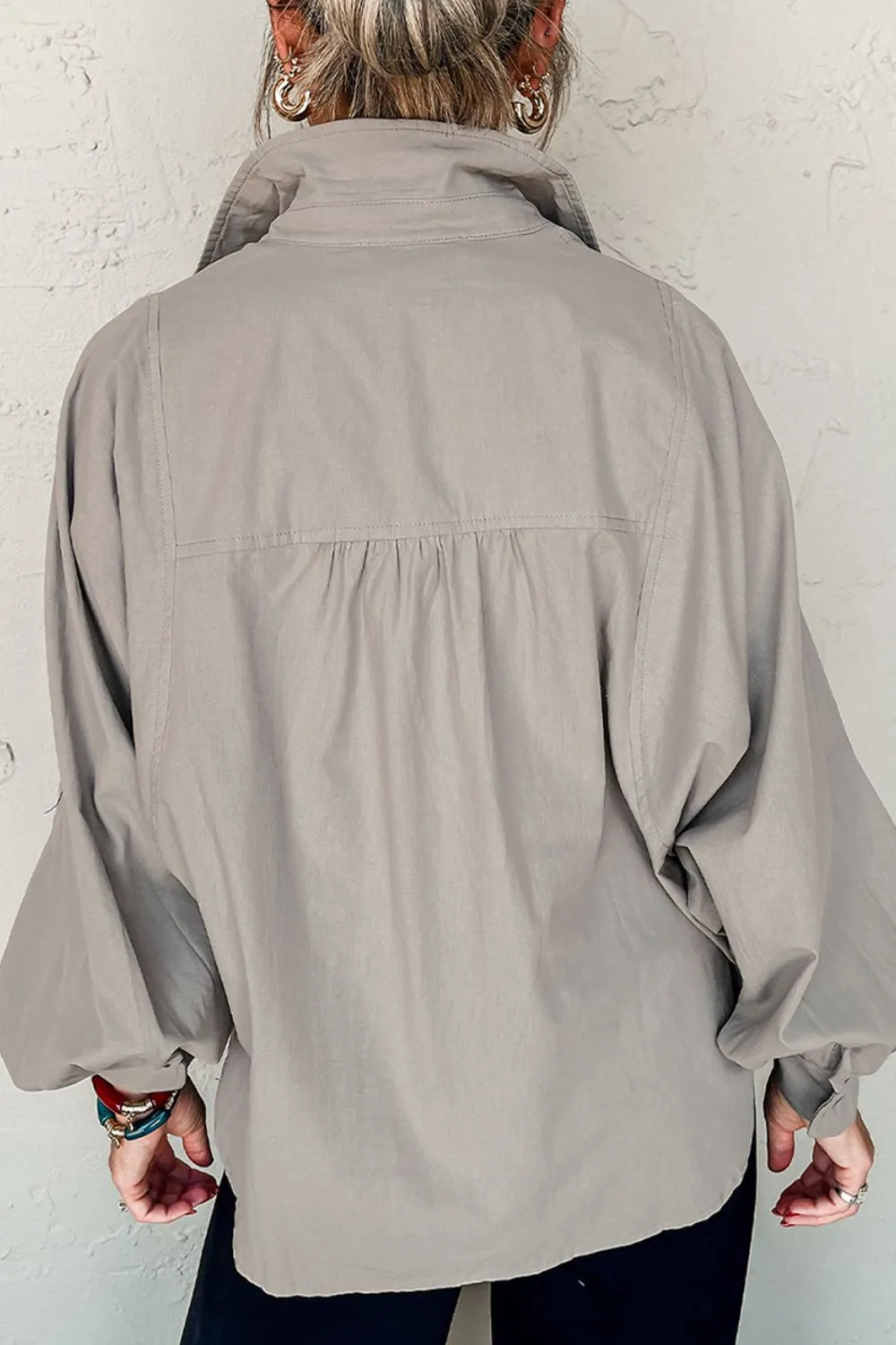 Button Down Collared Neck Long Sleeve Shirt, image 4