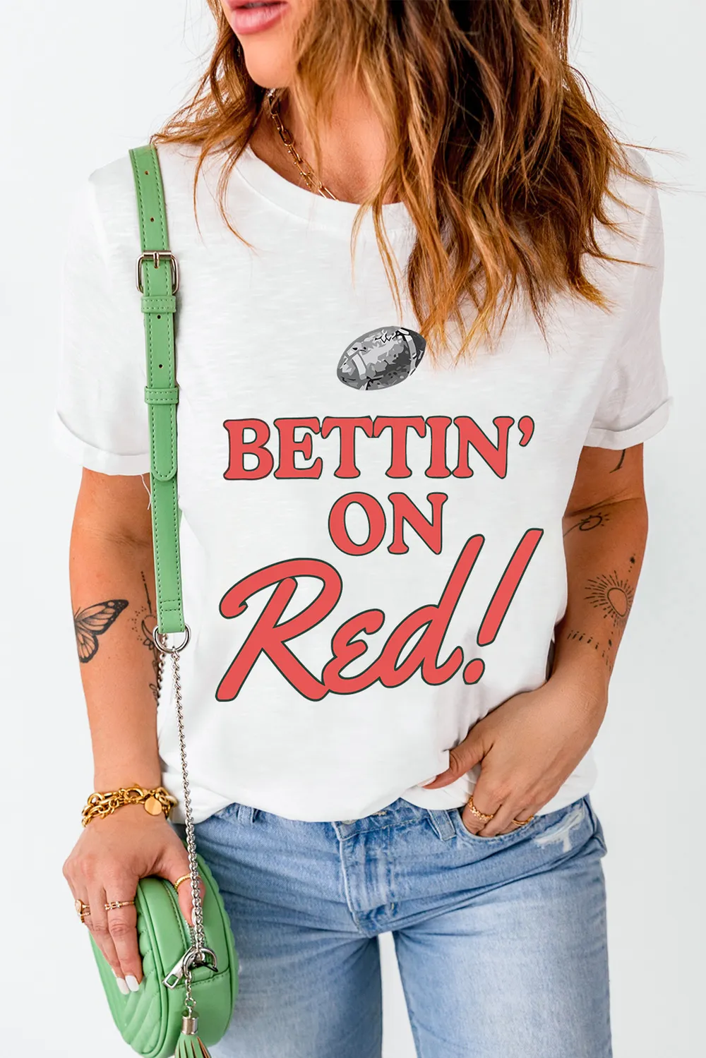 Letter Graphic Round Neck Short Sleeve T-Shirt, image 8