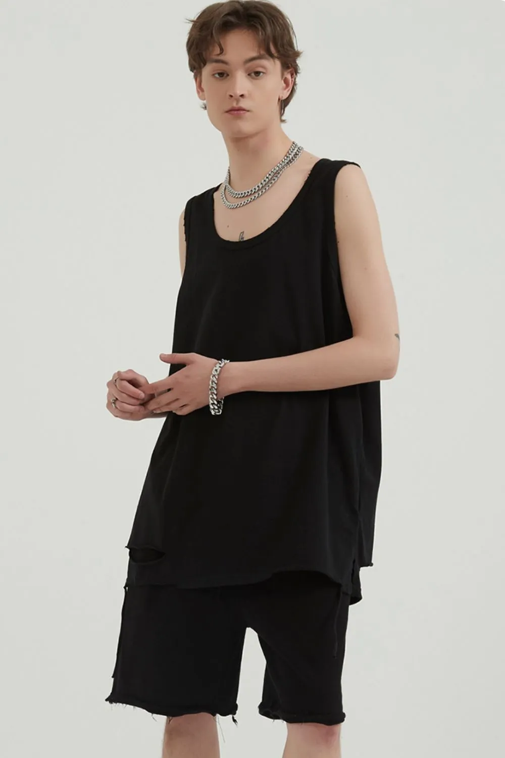 Men's Round Neck Wide Strap Tank, image 2