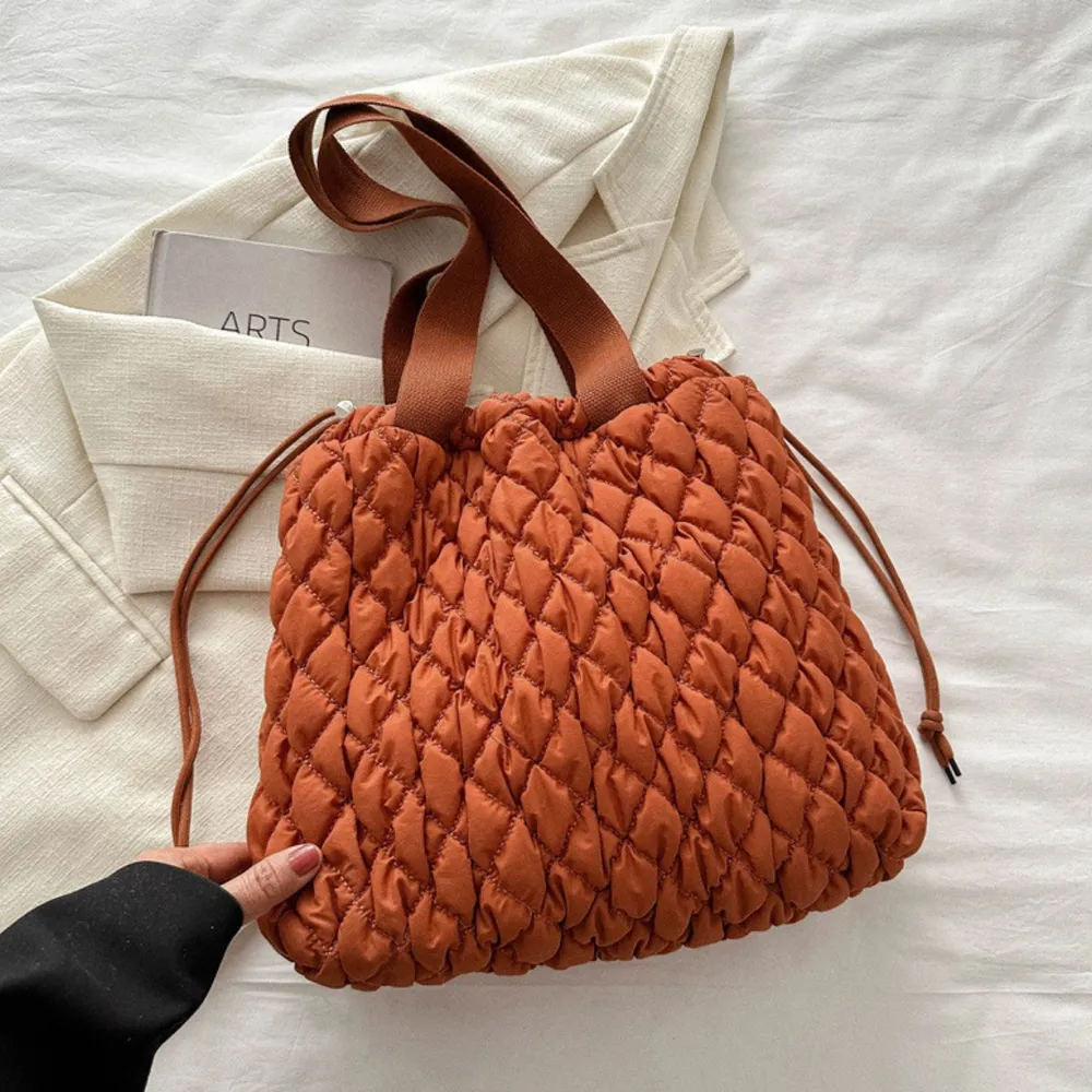 Drawstring Bubble Texture Tote Bag, image 20