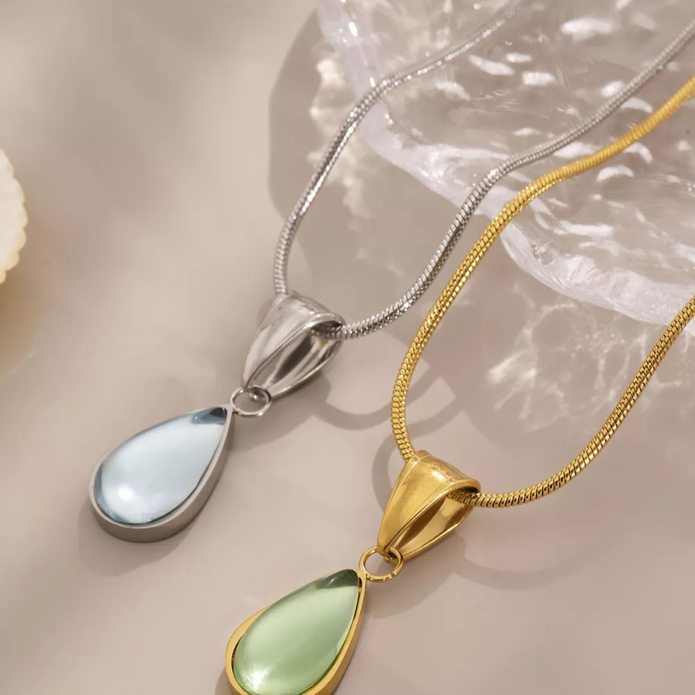 Stainless Steel Teardrop Necklace, image 7
