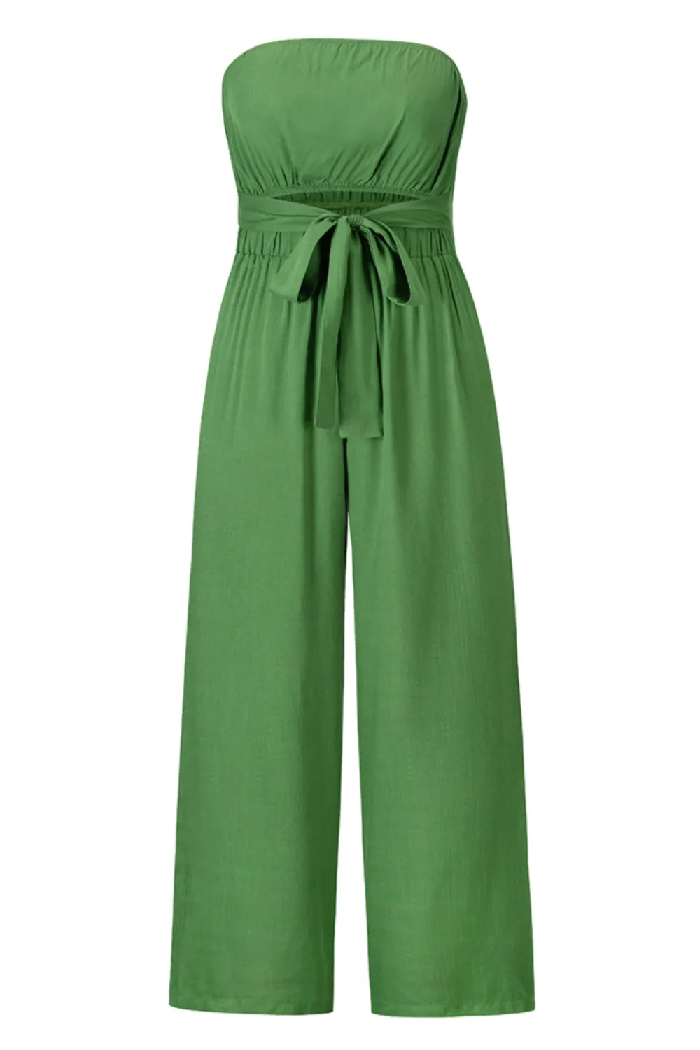 Tied Cutout Tube Wide Leg Jumpsuit, image 3
