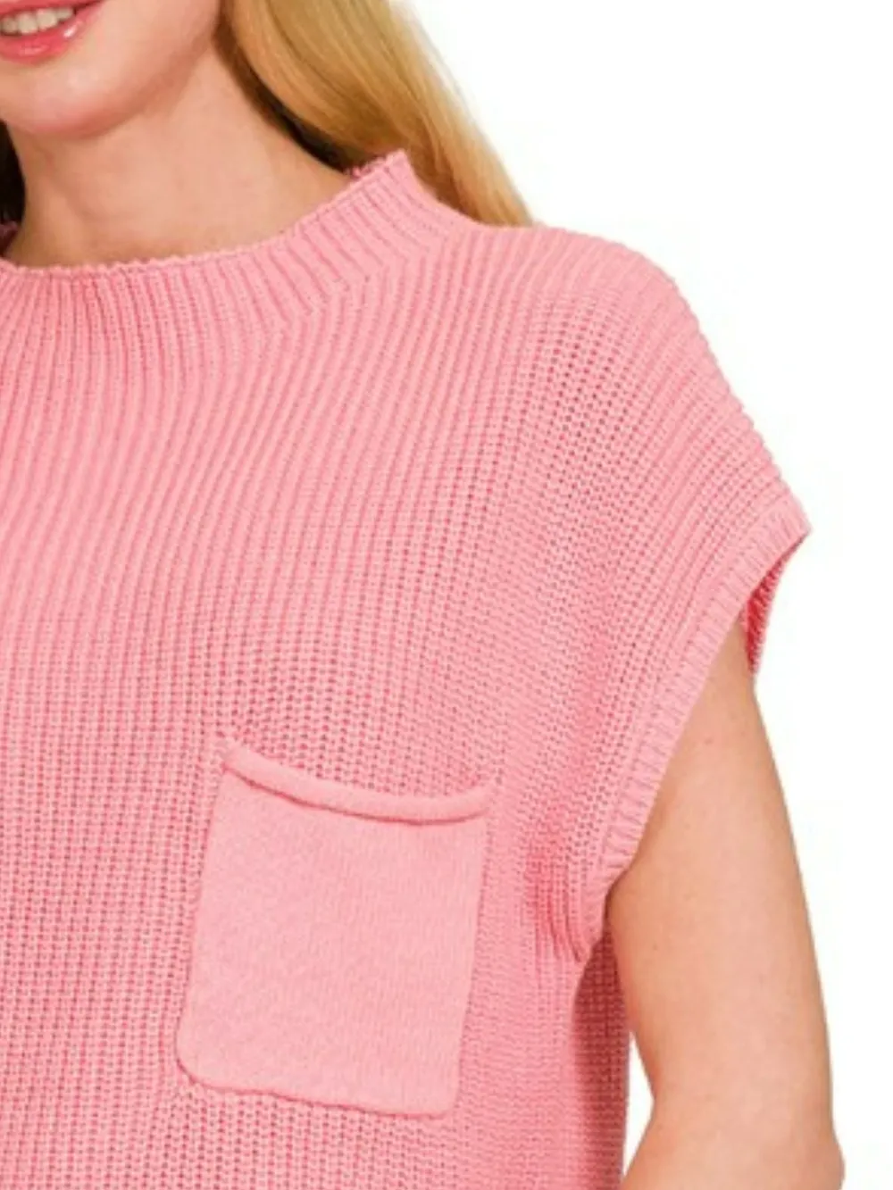Mock Neck Short Sleeve Sweater, image 3