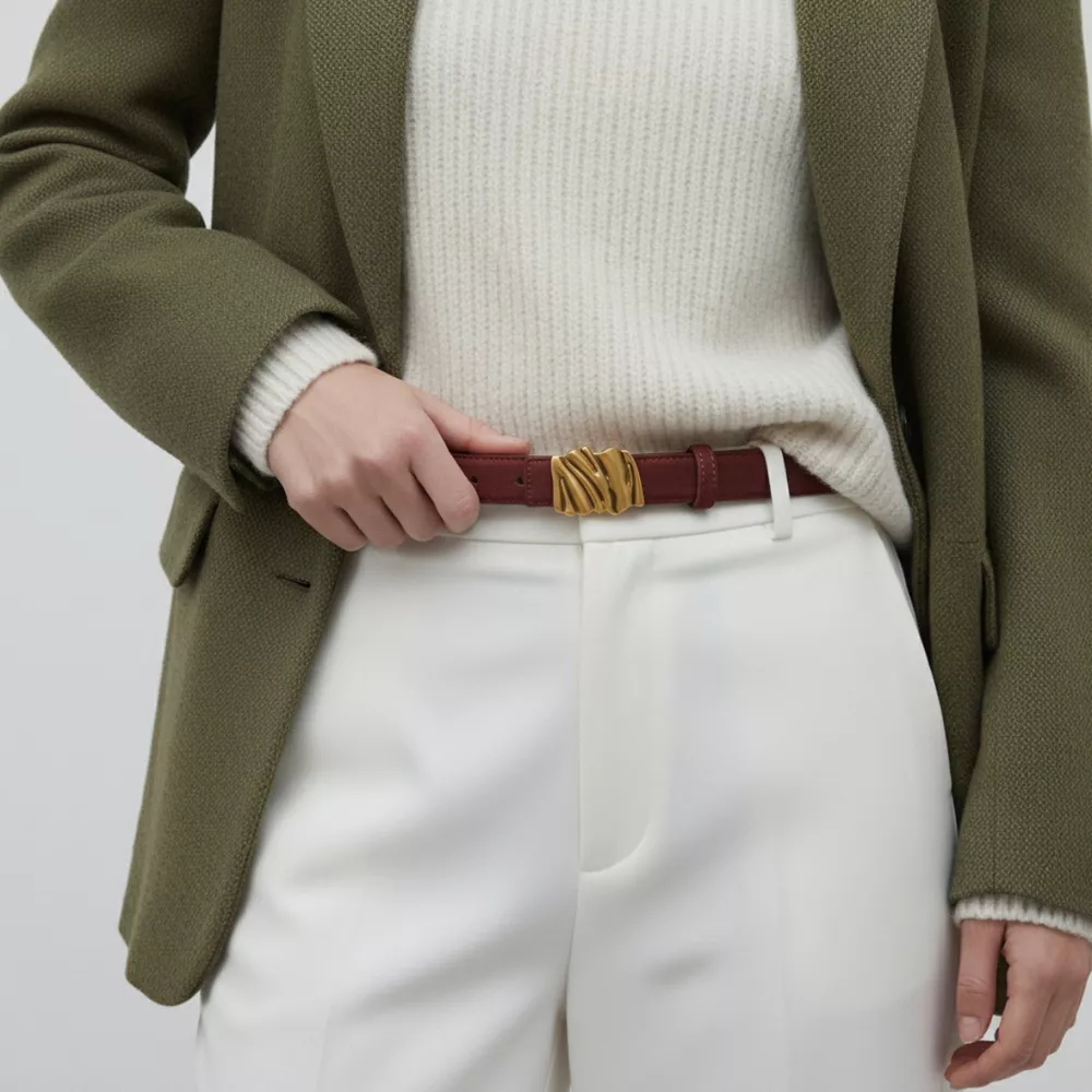 Abstract Buckle Leather Belt, image 2