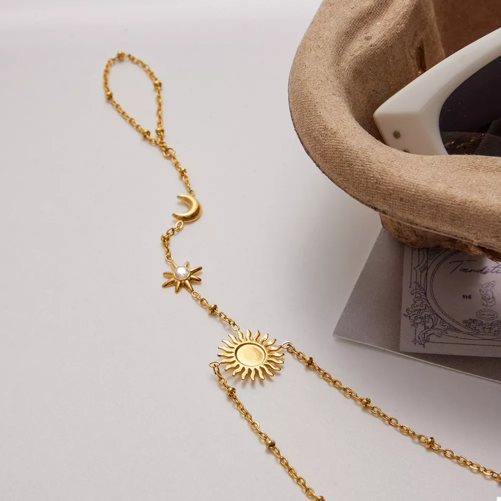 18K Gold-Plated Chain Sun Bracelet, image 9