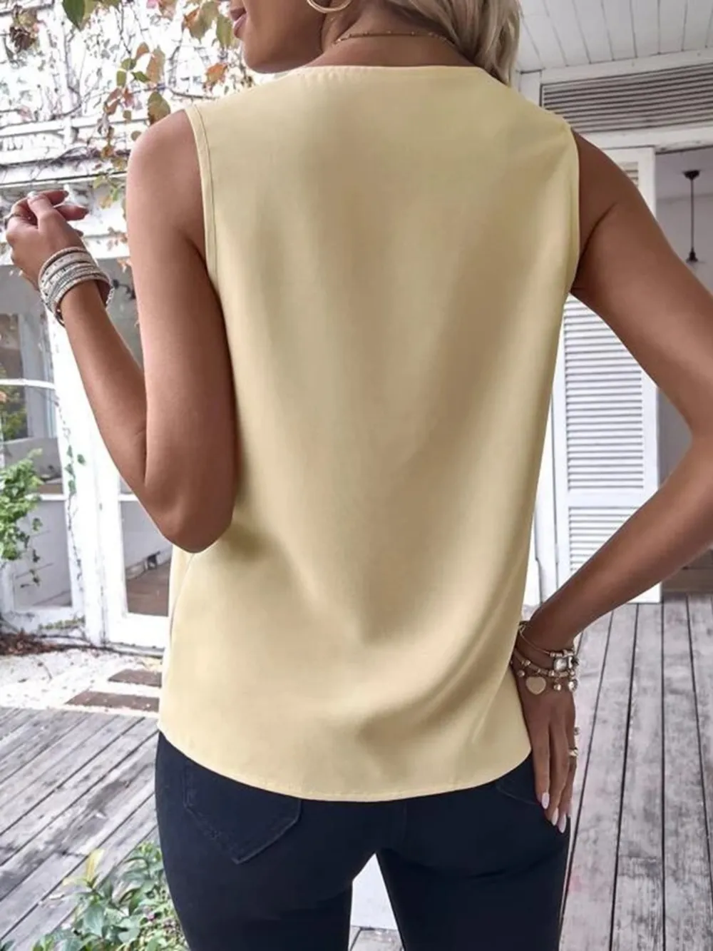 Full Size V-Neck Contrast Tank Plus Size, image 6