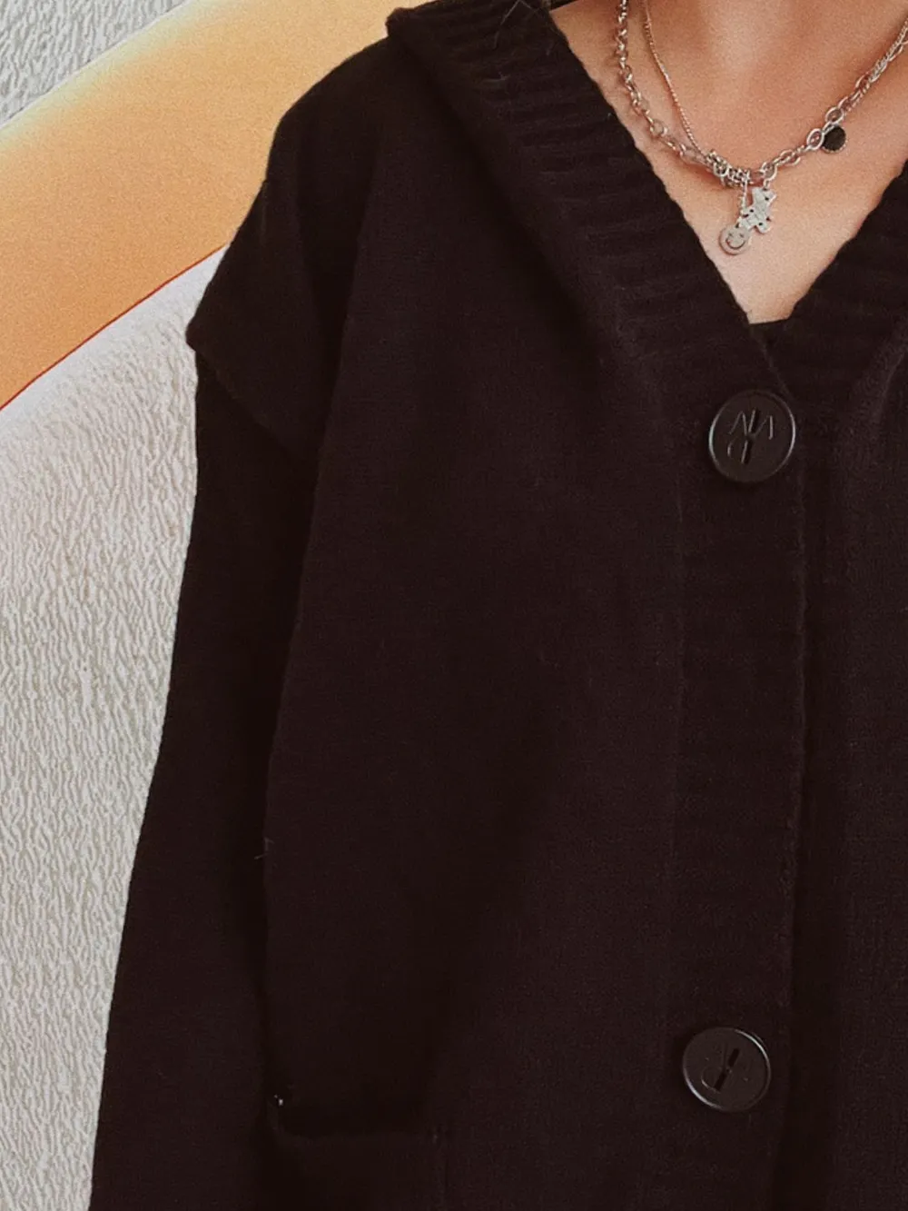Dropped Shoulder Long Sleeve Hooded Cardigan, image 17