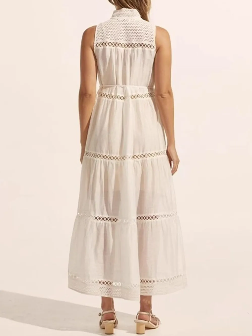 Hollow Out Sleeveless Midi Dress, image 3