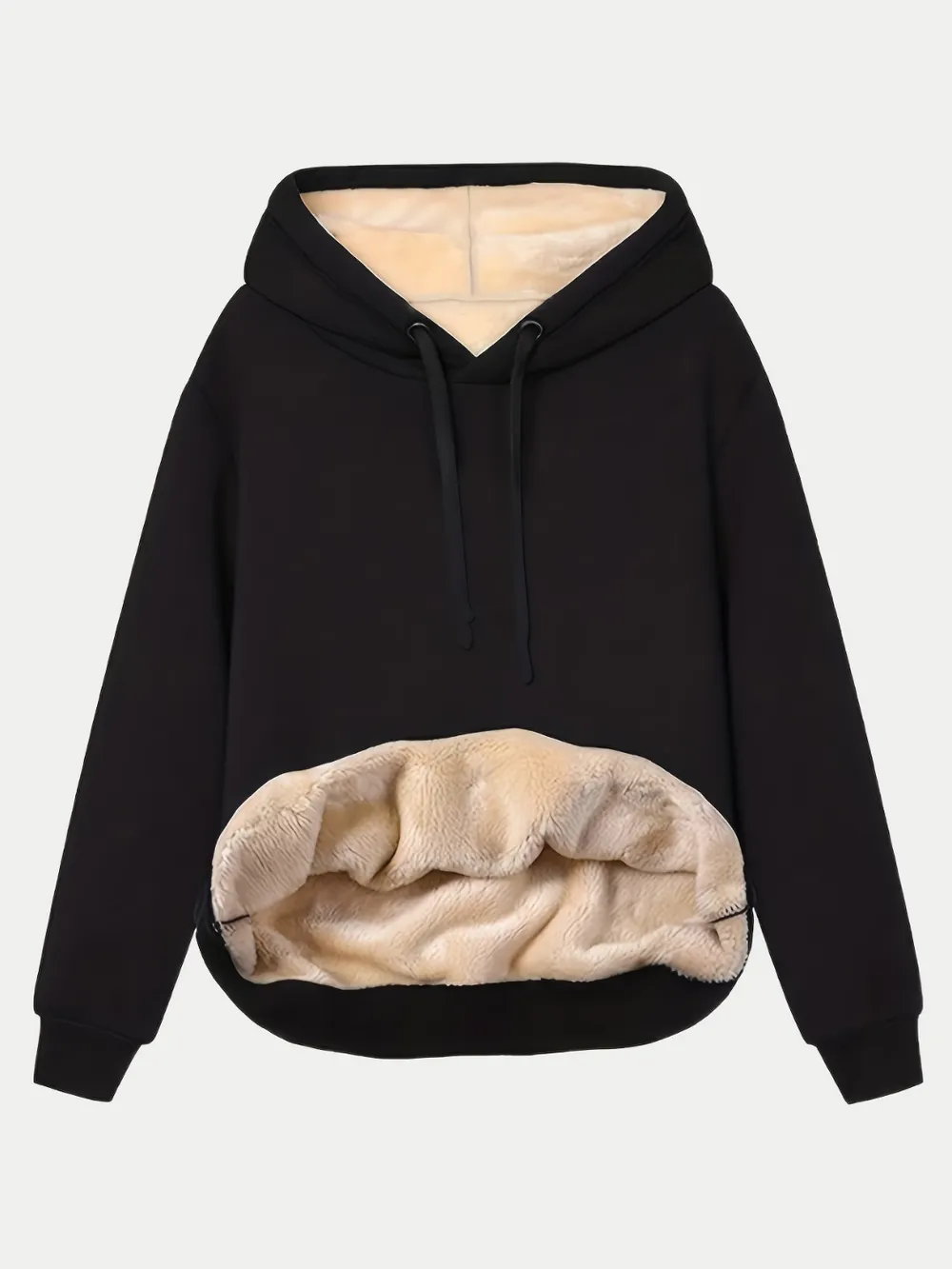 Drawstring Long Sleeve Hoodie with Kangaroo Pocket, image 9