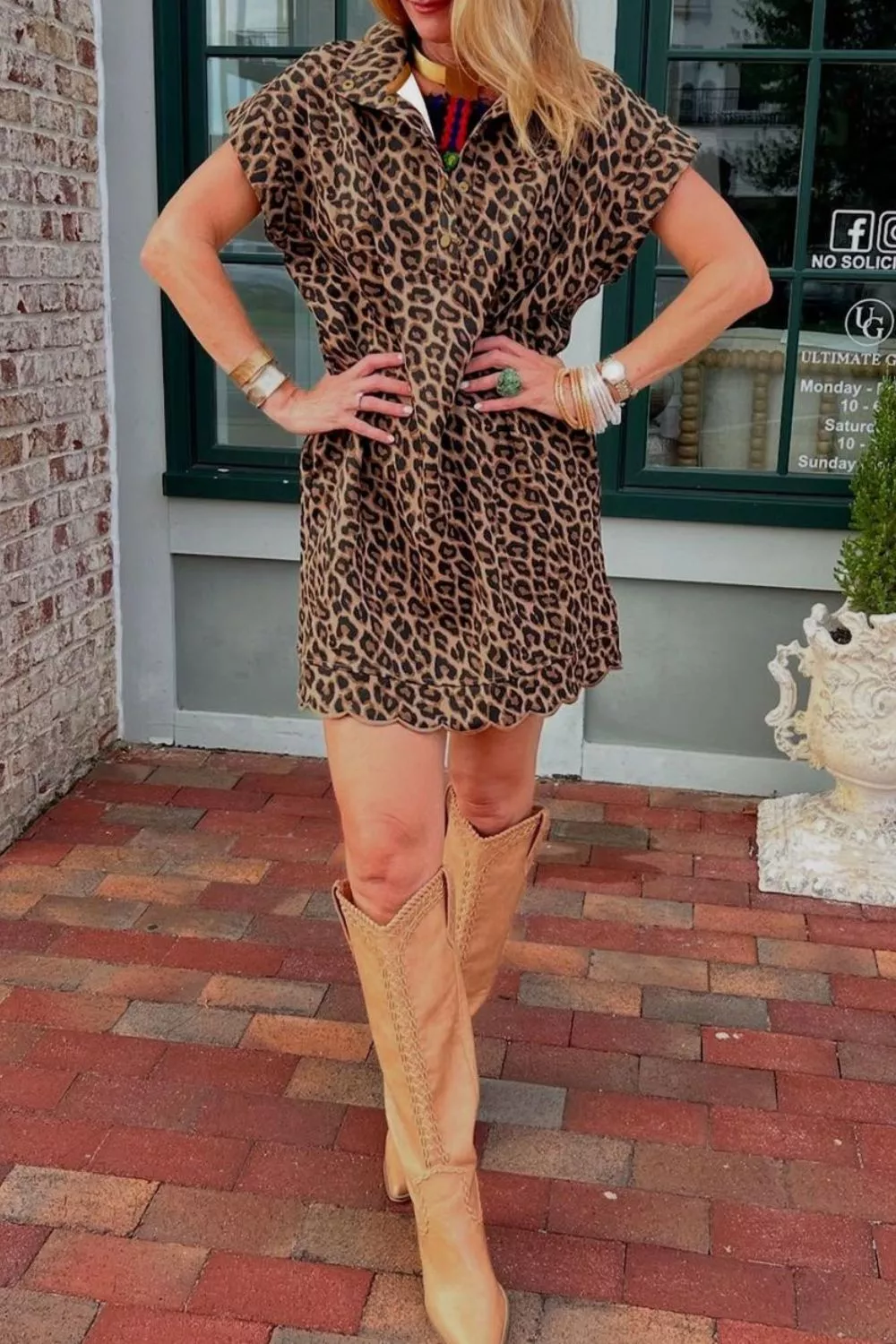 Leopard Short Sleeve Mini Dress, image 3