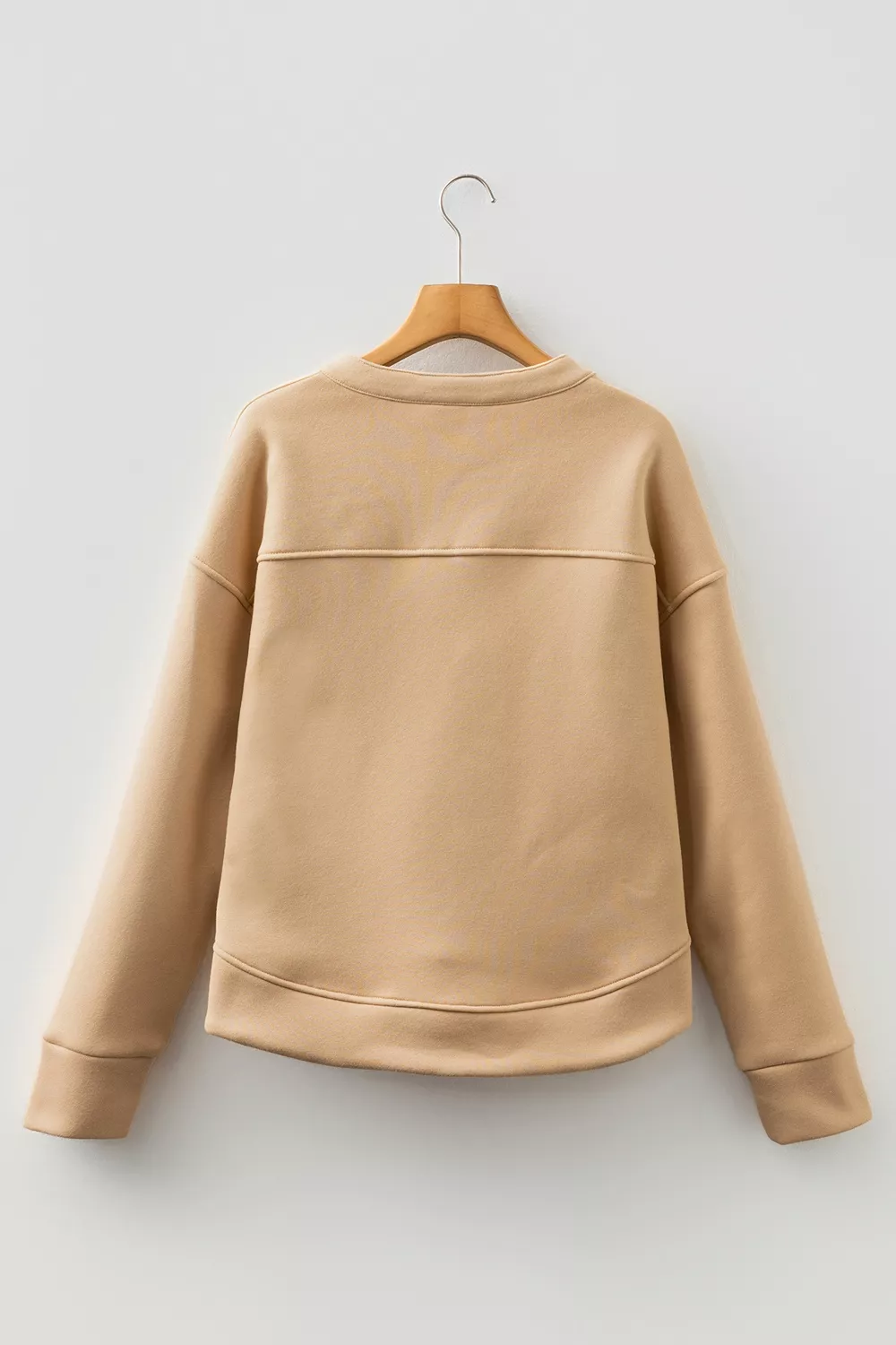 Eyelet Button Placket Dropped Shoulder Sweatshirt, image 6