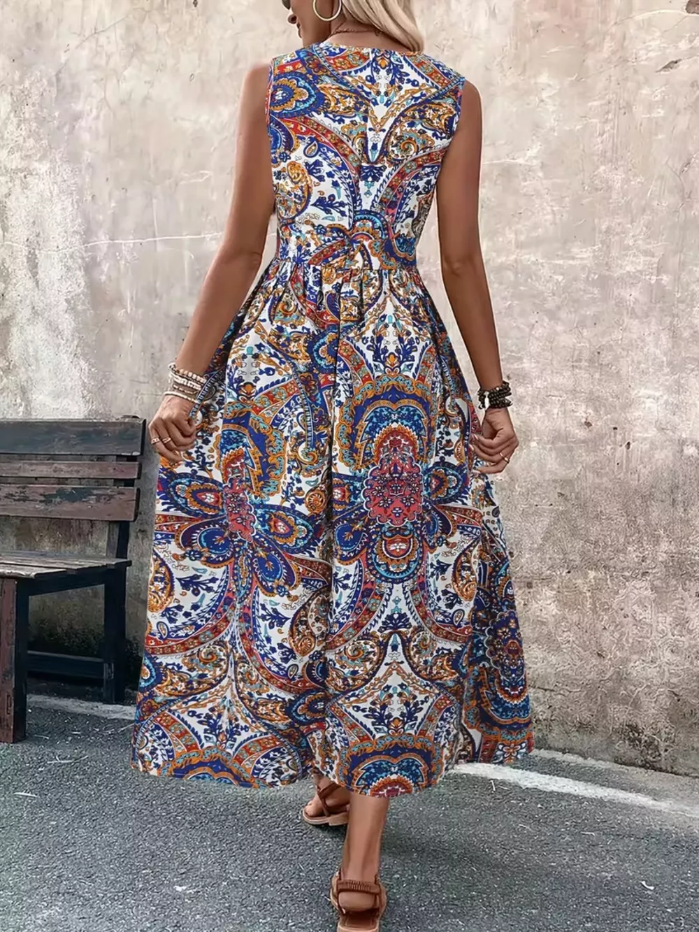 Paisley Print Sleeveless Romper, image 20