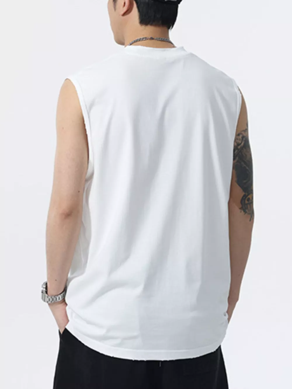 Men's Plus Size Round Neck Tank, image 3
