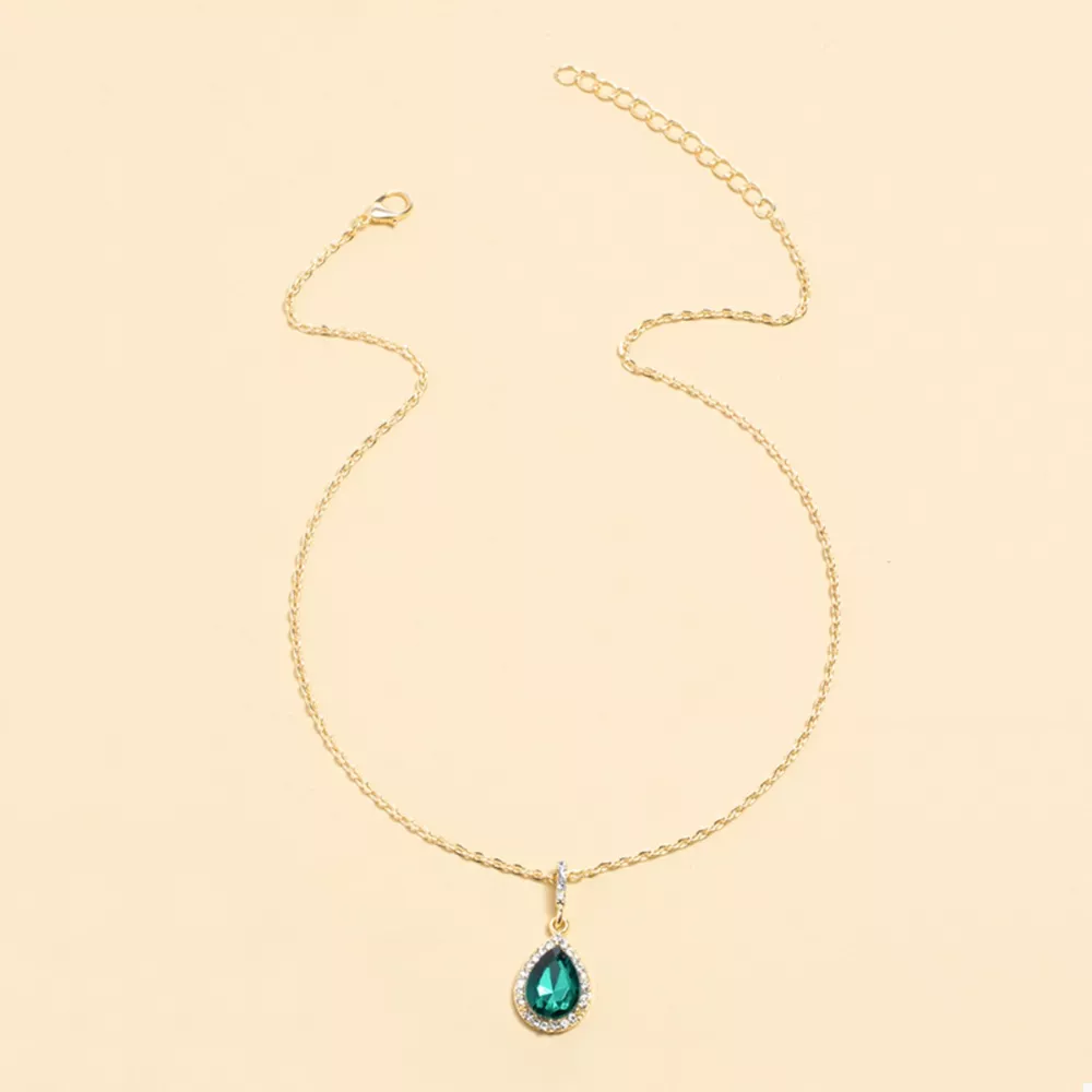 18K Gold-Plated Teardrop Pendant Necklace, image 5