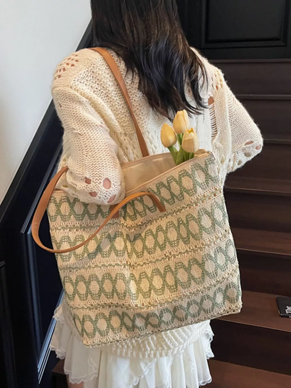 Woven Pattern Shoulder Bag, image 5