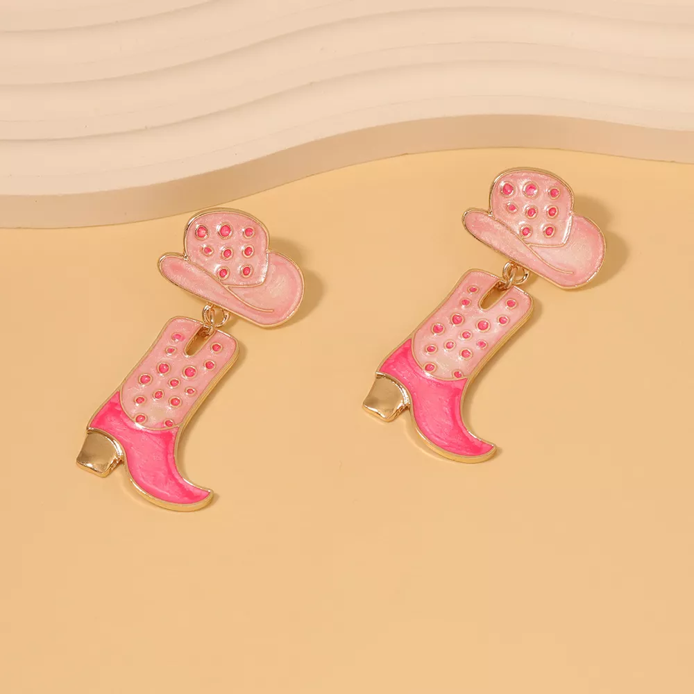 Cowgirl Boot and Hat Dangle Earrings, image 3