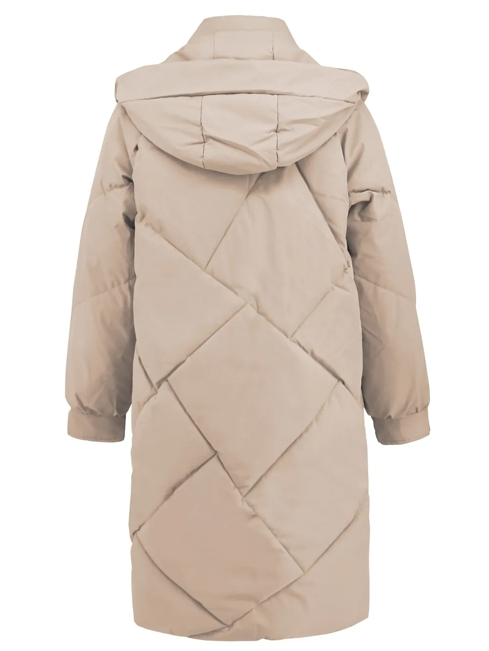 Long Sleeve Longline Hooded Winter Coat with Pockets, image 8