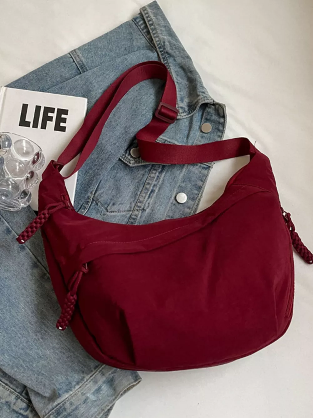 Casual Solid Color Lightweight Crossbody Bag, image 2
