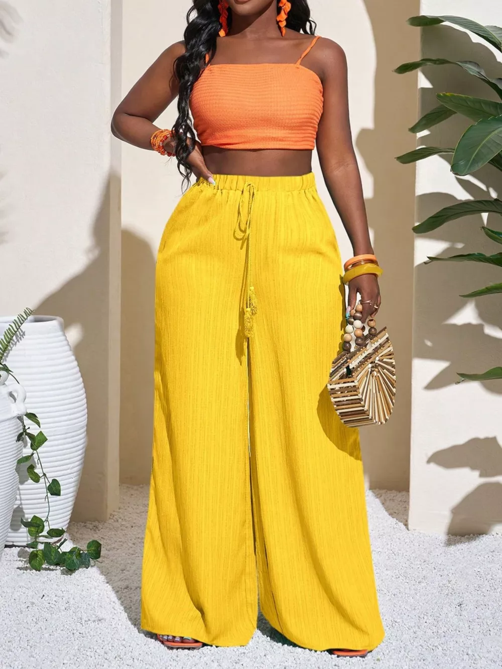 Wide-Leg Pants with Drawstring, image 2