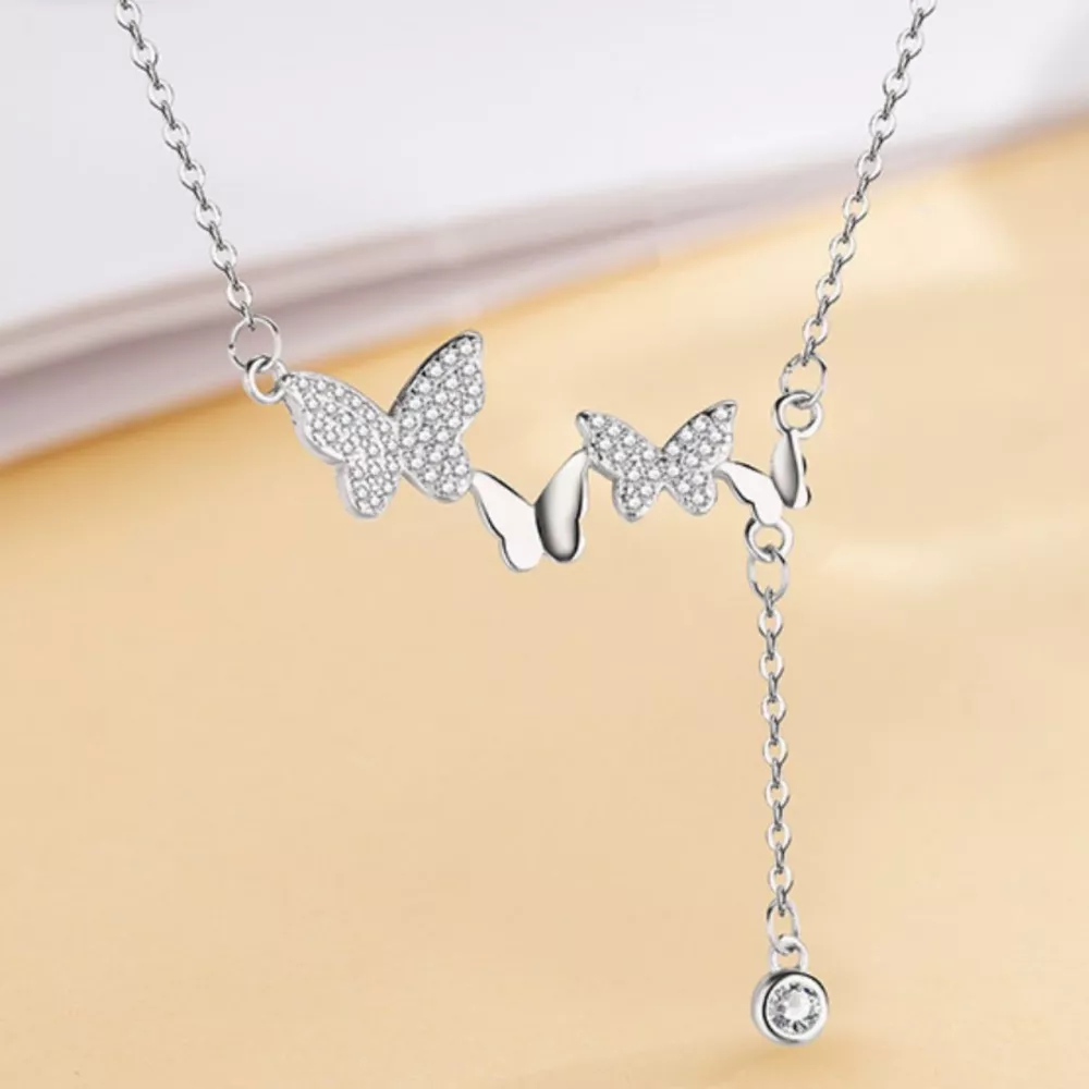 925 Sterling Silver Butterfly Necklace, image 3