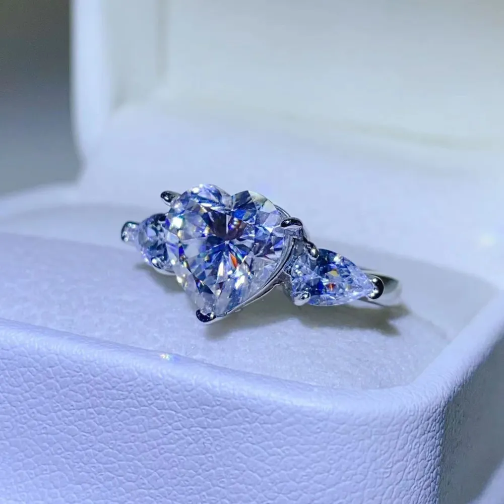 3 Carat Moissanite 925 Sterling Silver Ring, image 2