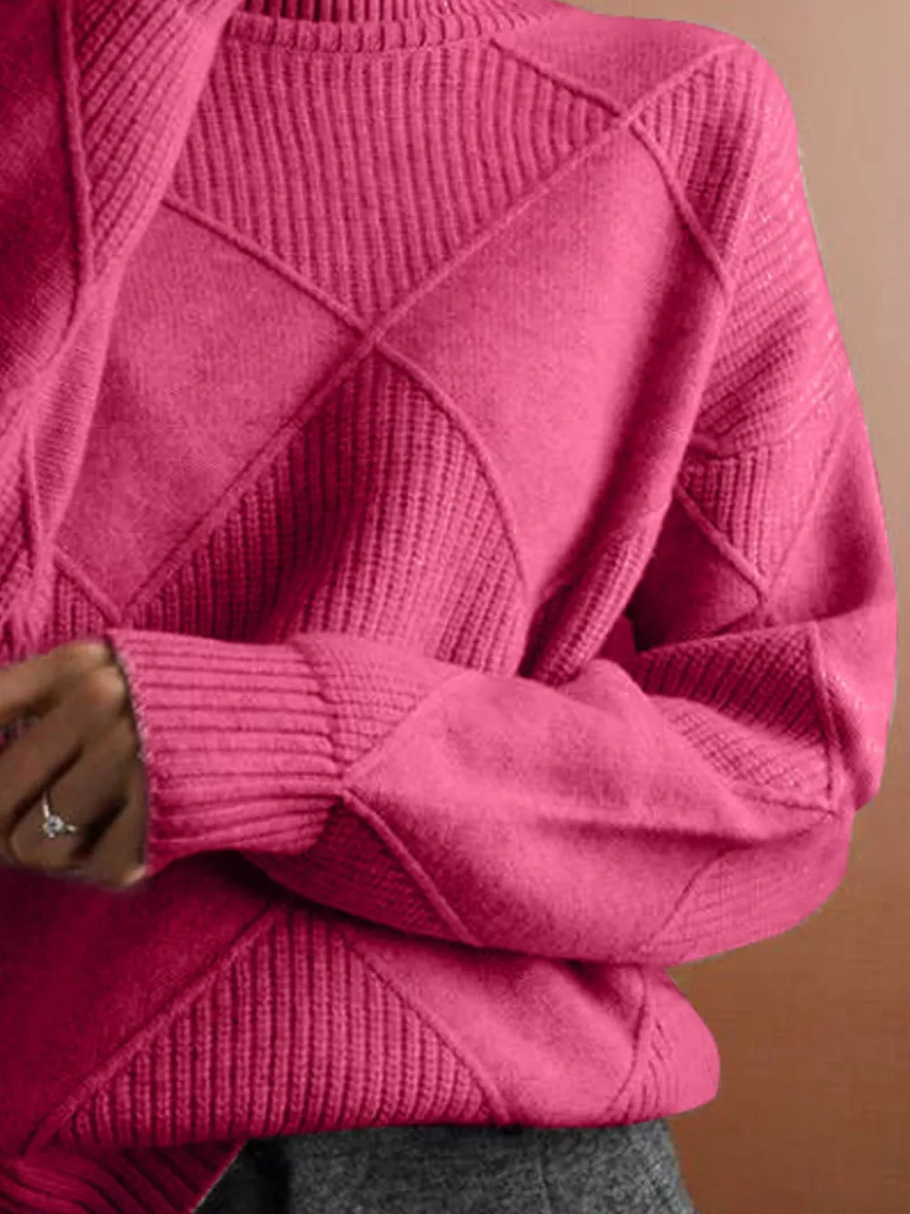 Argyle Pattern Turtleneck Sweater, image 9