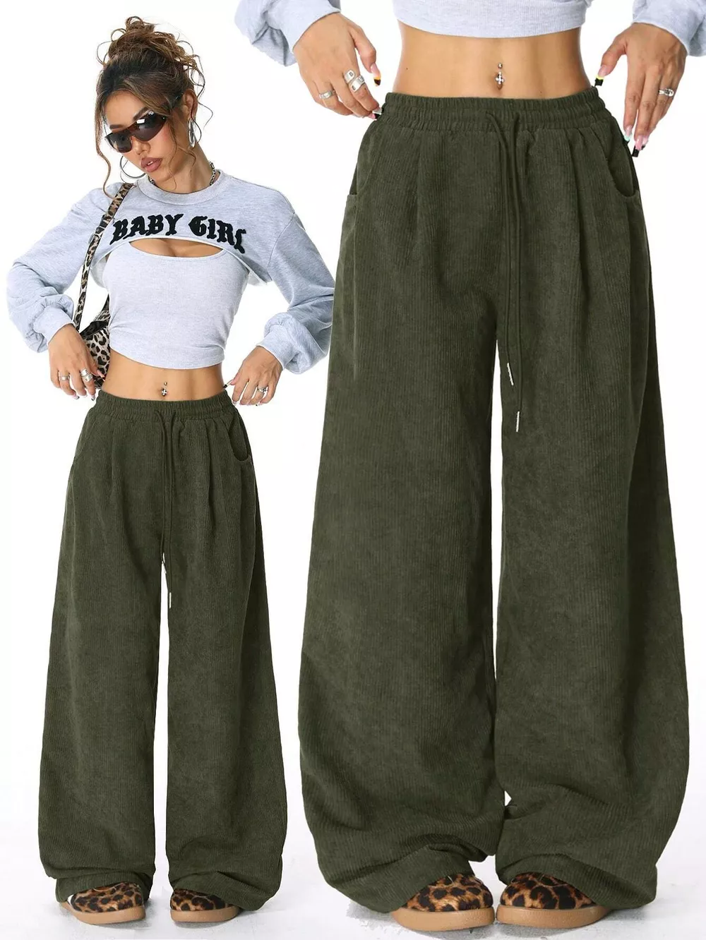 Corduroy Wide Leg Pants, image 18
