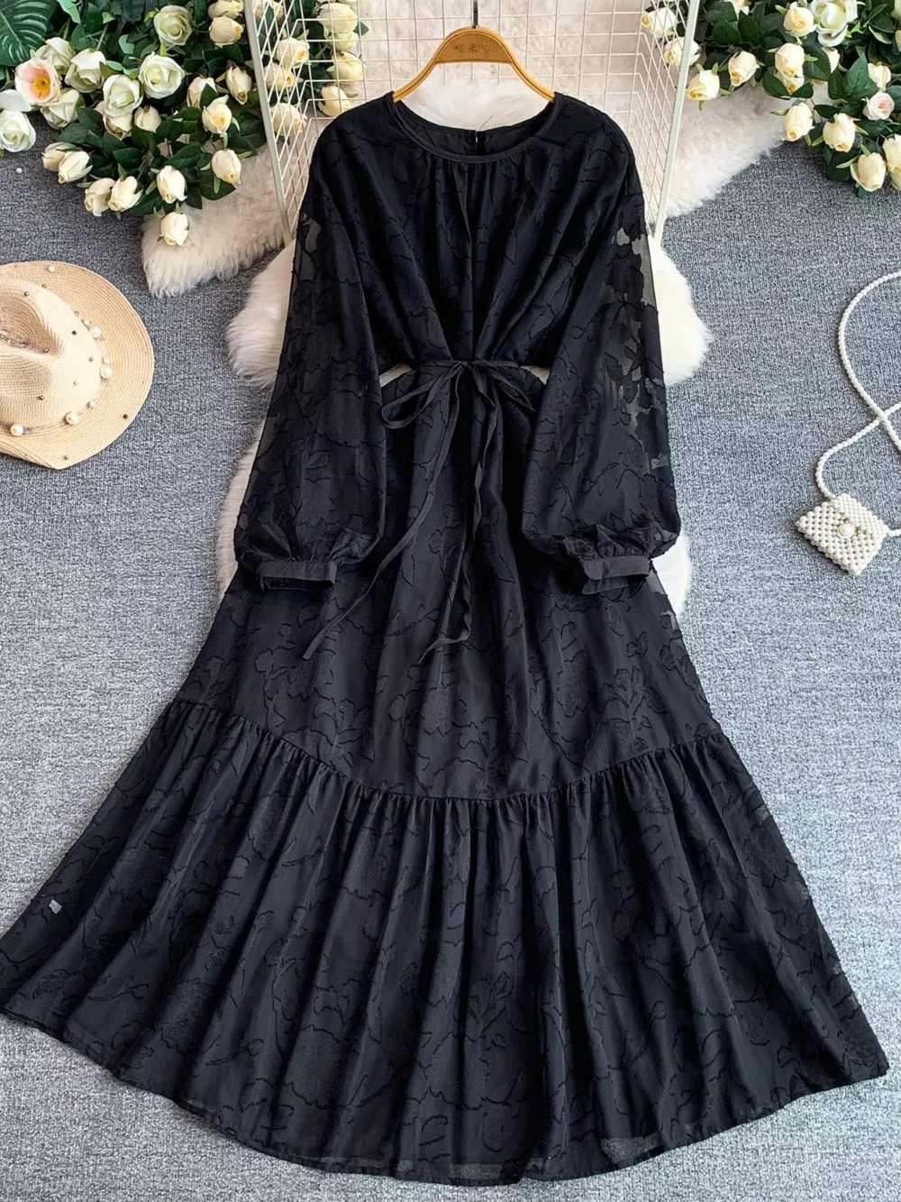 Tie Waist Long Sleeve Dress, image 12