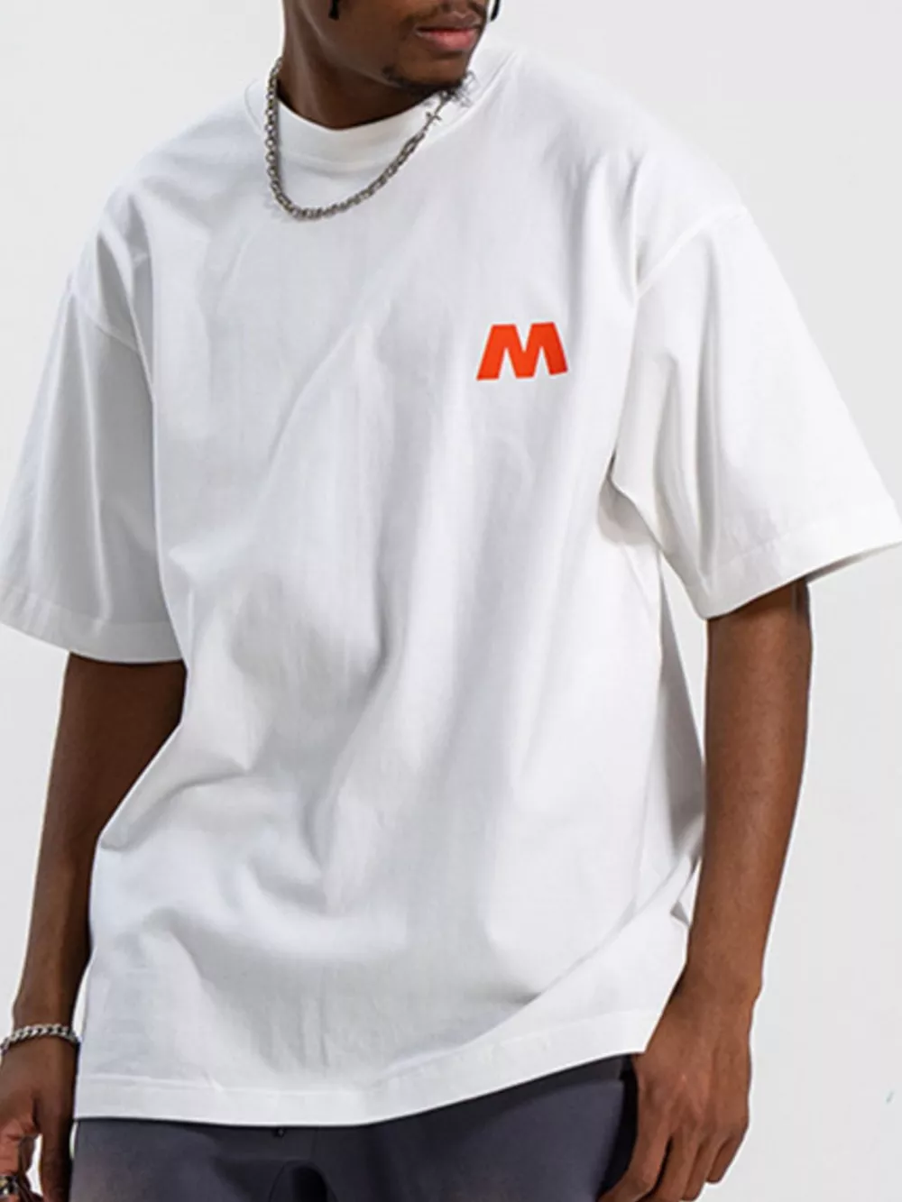 Men's Letter M Round Neck T-Shirt, image 2