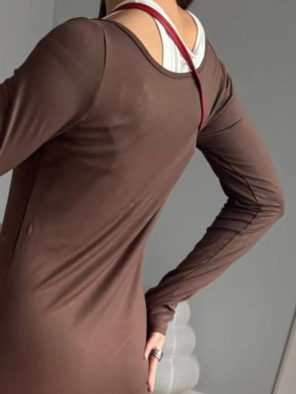 Contrast Long Sleeve Maxi Dress, image 12