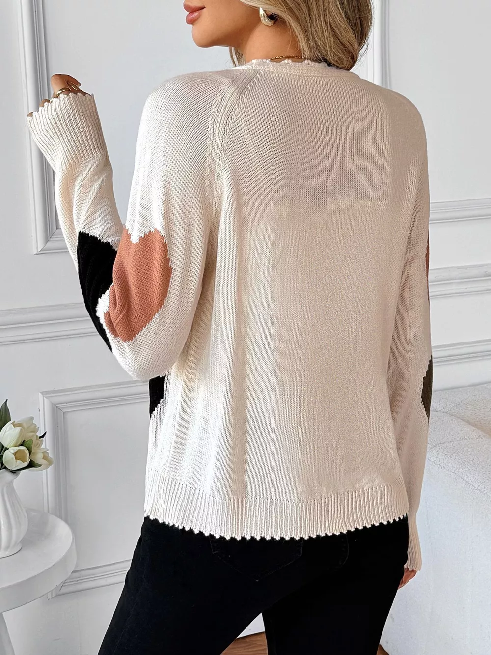Heart Pattern Button-Up Cardigan, image 7