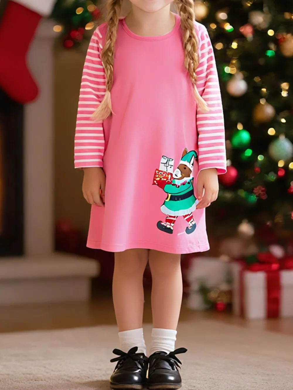 Children's Embroidered Long Sleeve Dress