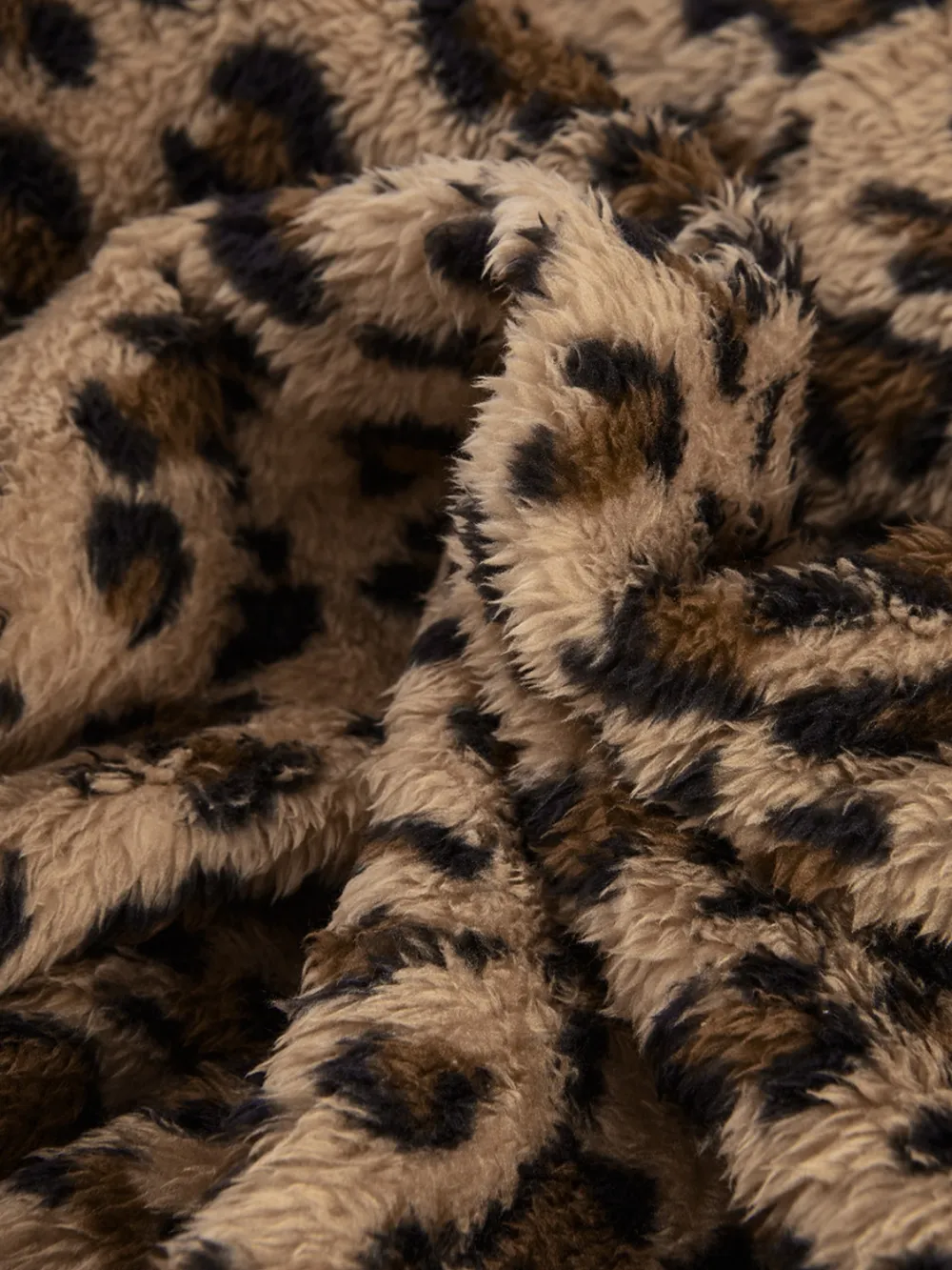 Fuzzy Leopard Long Sleeve Hooded Jacket, image 4