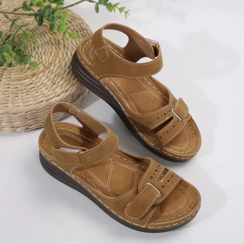 PU Leather Wedge Buckle Sandals, image 8