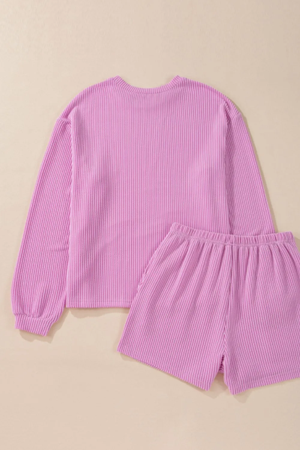 Bubble Gum Rabbit Sequin Corded Rib Top and Shorts Set, image 4