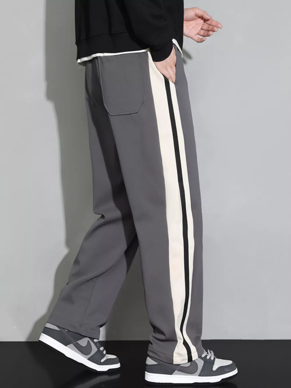 Men's Plus Size Side Striped Casual Loose Pants, image 6