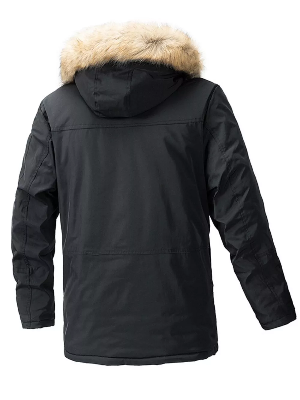 Men's Plus Size Fur Hooded Winter Parka Coat, image 2