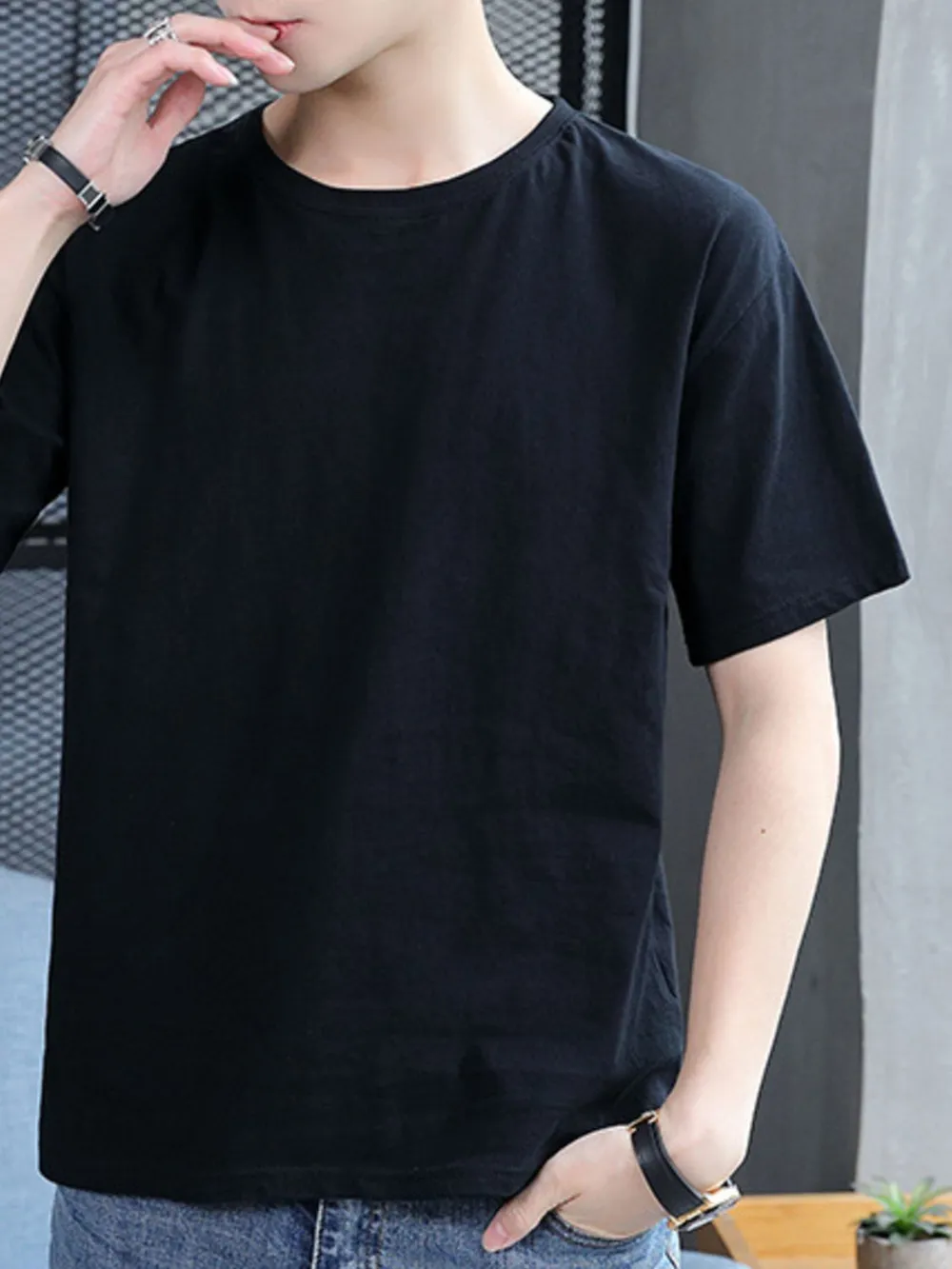 Men's Plus Size Round Neck Short Sleeve T-Shirt