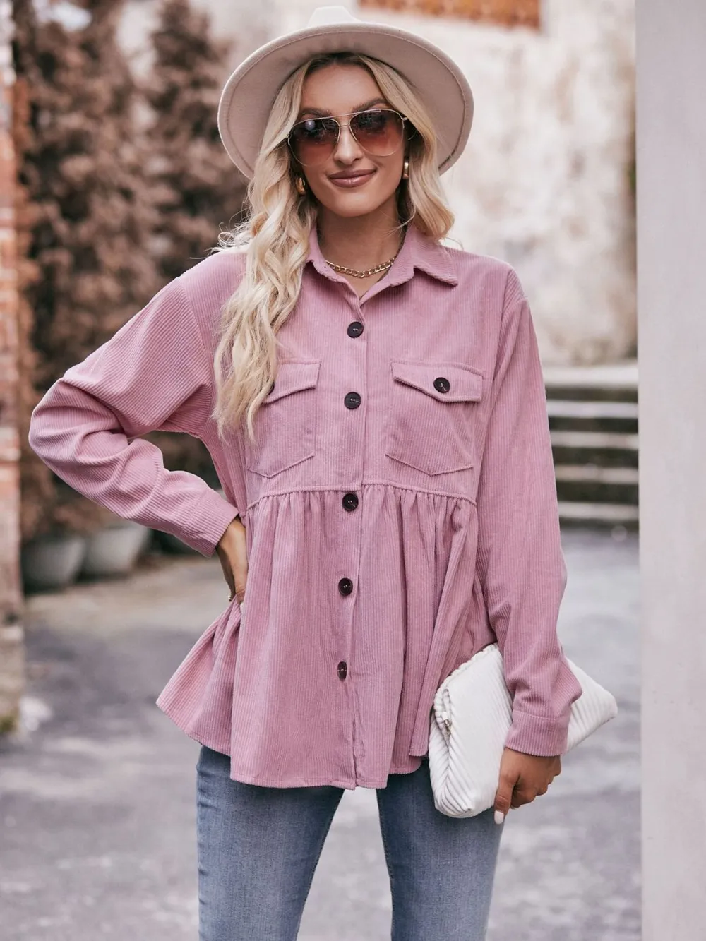 Collared Neck Long Sleeve Shirt, image 4