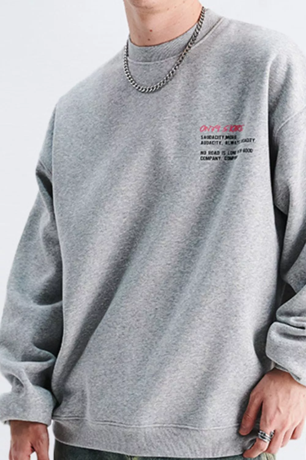Men's Letter Round Neck Long Sleeve Sweatshirt, image 2