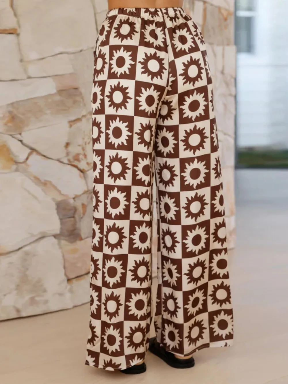 Printed Collared Neck Top and Pants Set, image 9