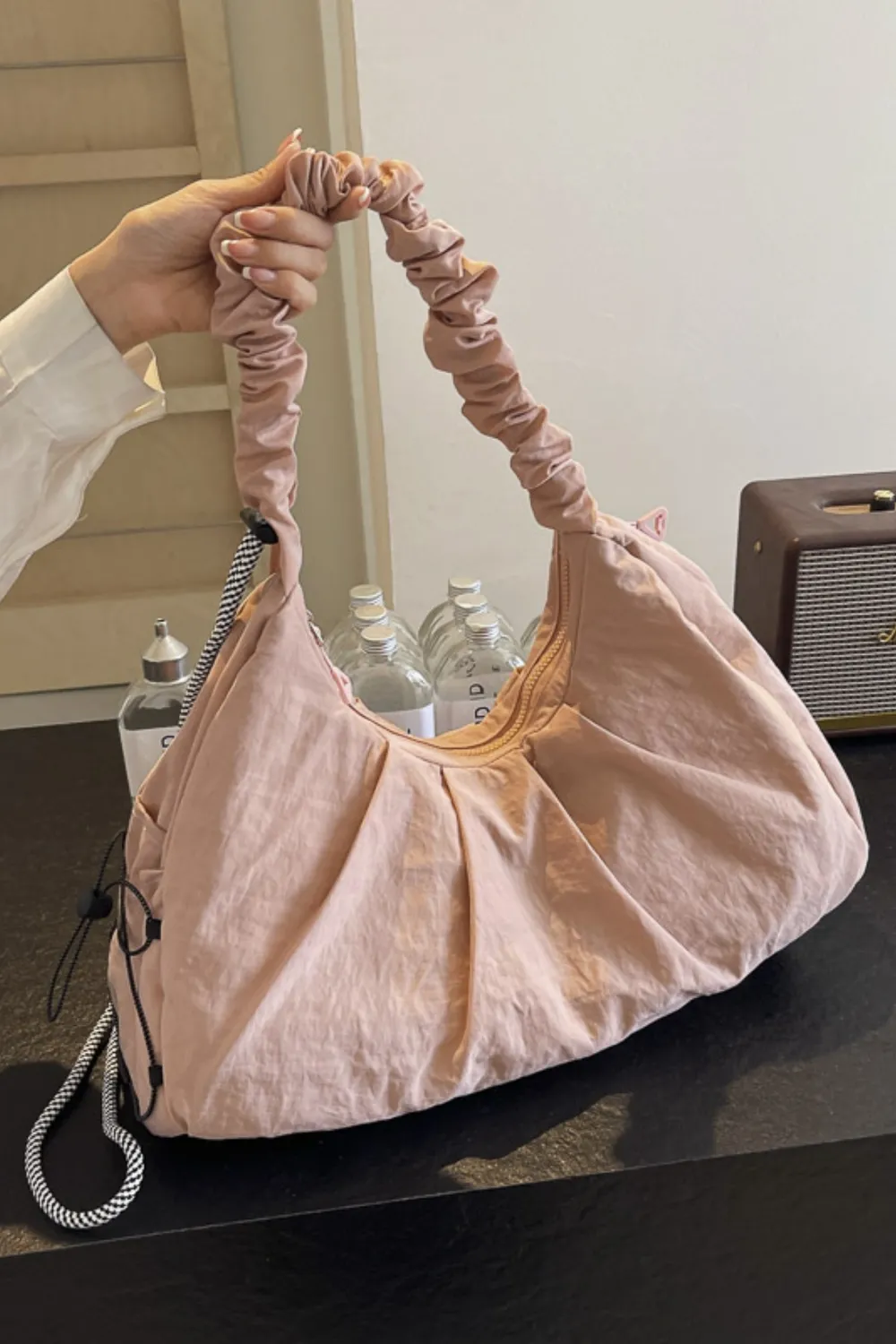 Drawstring Strap Ruched Crossbody Bag, image 14